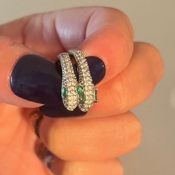 The Serpentine Earring in 925 silver and cubic zirconia - Picture 3 of 5